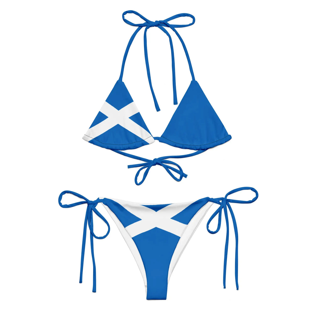 Bikini drapeau écosse à cordon recyclé orné confort