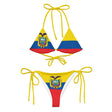 Bikini drapeau équateur à cordon recyclé orné uv