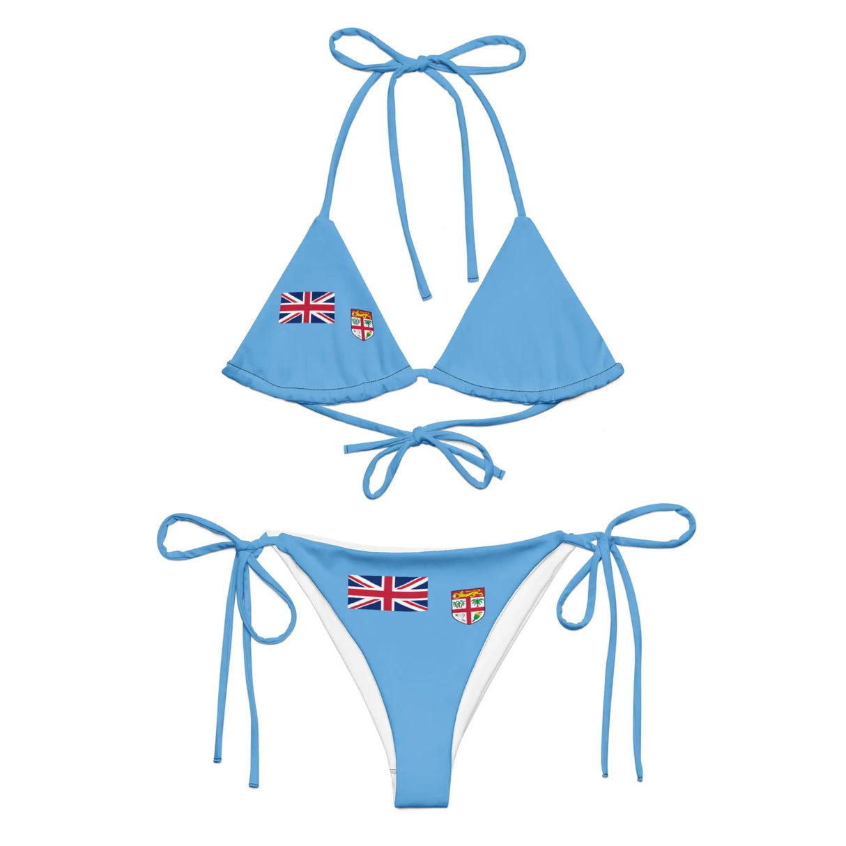 Bikini drapeau fidji en cordon recyclé impression all over