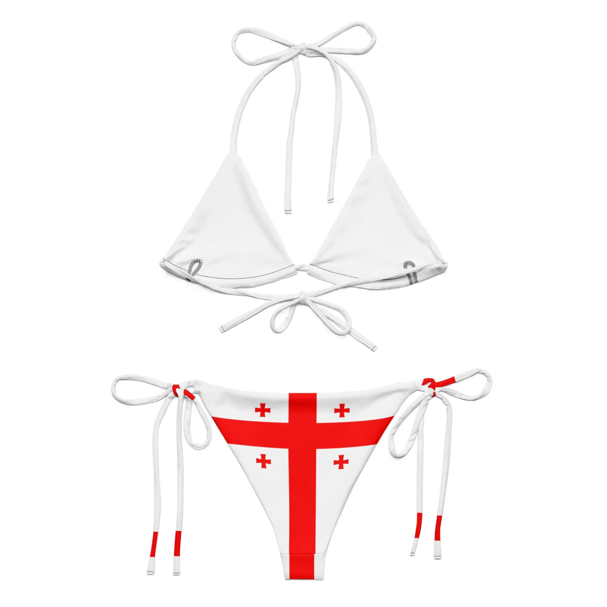 Bikini drapeau géorgie à cordon recyclé orné confortable