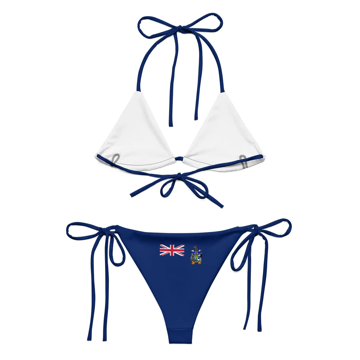 Bikini drapeau géorgie du sud cordon recyclé orné