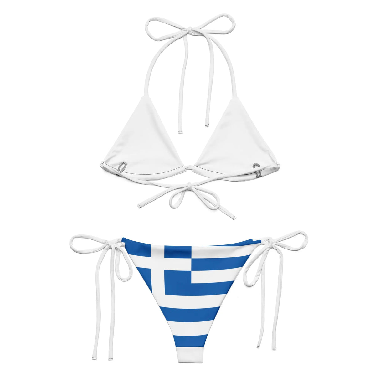 Bikini drapeau grèce à cordon recyclé orné confortable