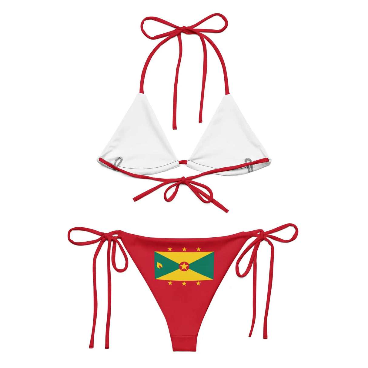 Bikini drapeau grenade à cordon recyclé orné confortable