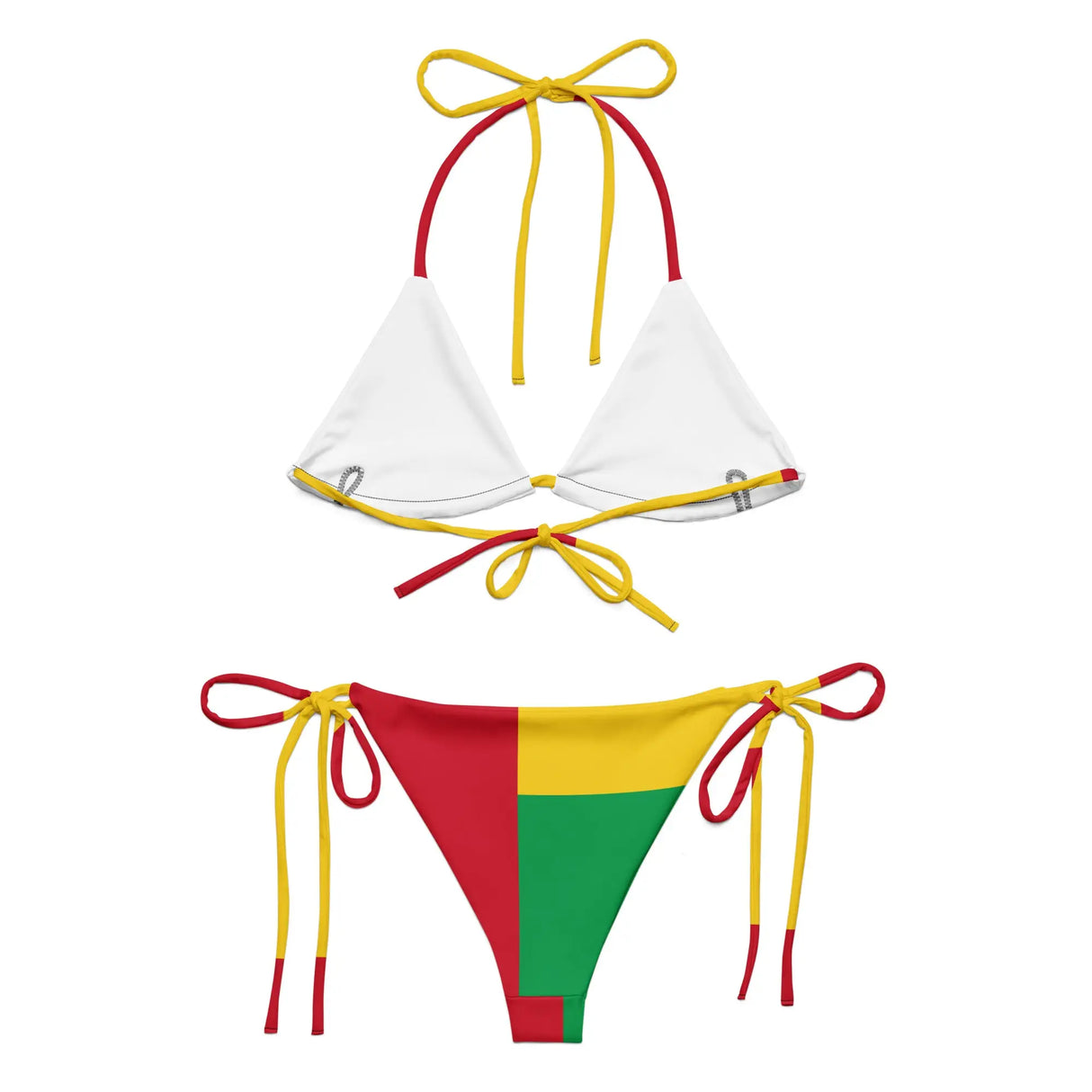Bikini drapeau guinée-bissau à cordon recyclé orné