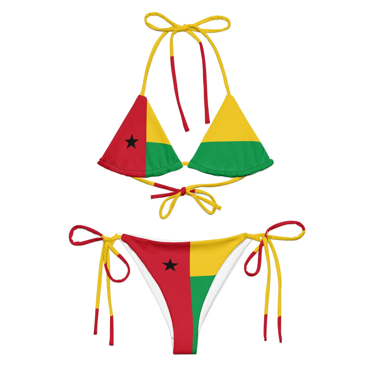 Bikini drapeau guinée-bissau à cordon recyclé orné