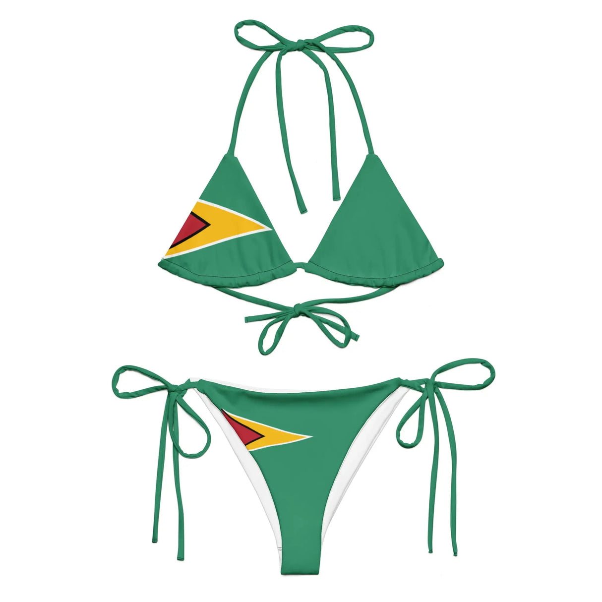 Bikini drapeau guyana à cordon recyclé orné et confortable