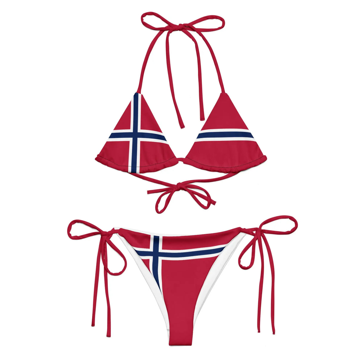 Bikini drapeau île bouvet cordon recyclé orné confort