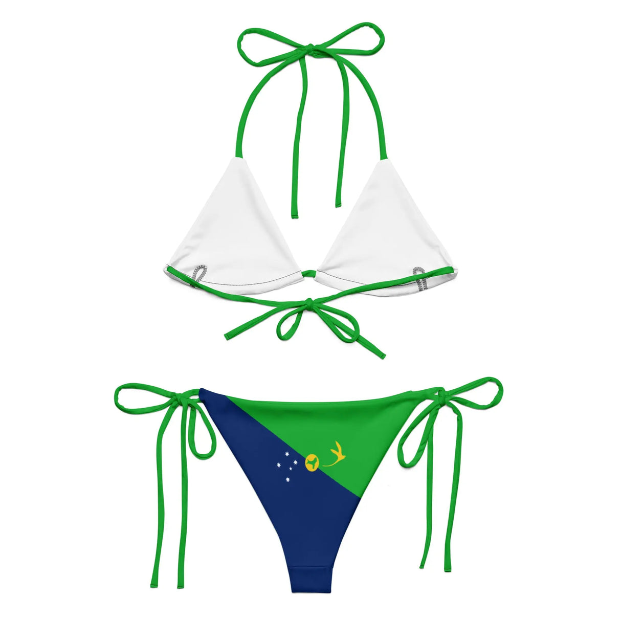 Bikini drapeau île christmas cordon recyclé orné