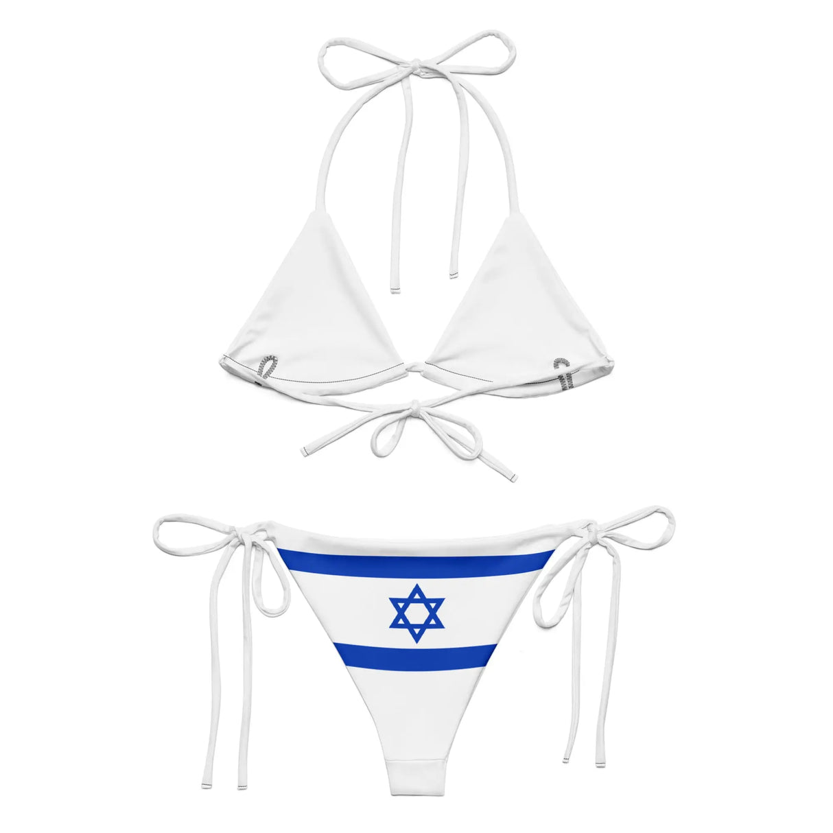 Bikini drapeau israël cordon recyclé orné protection uv