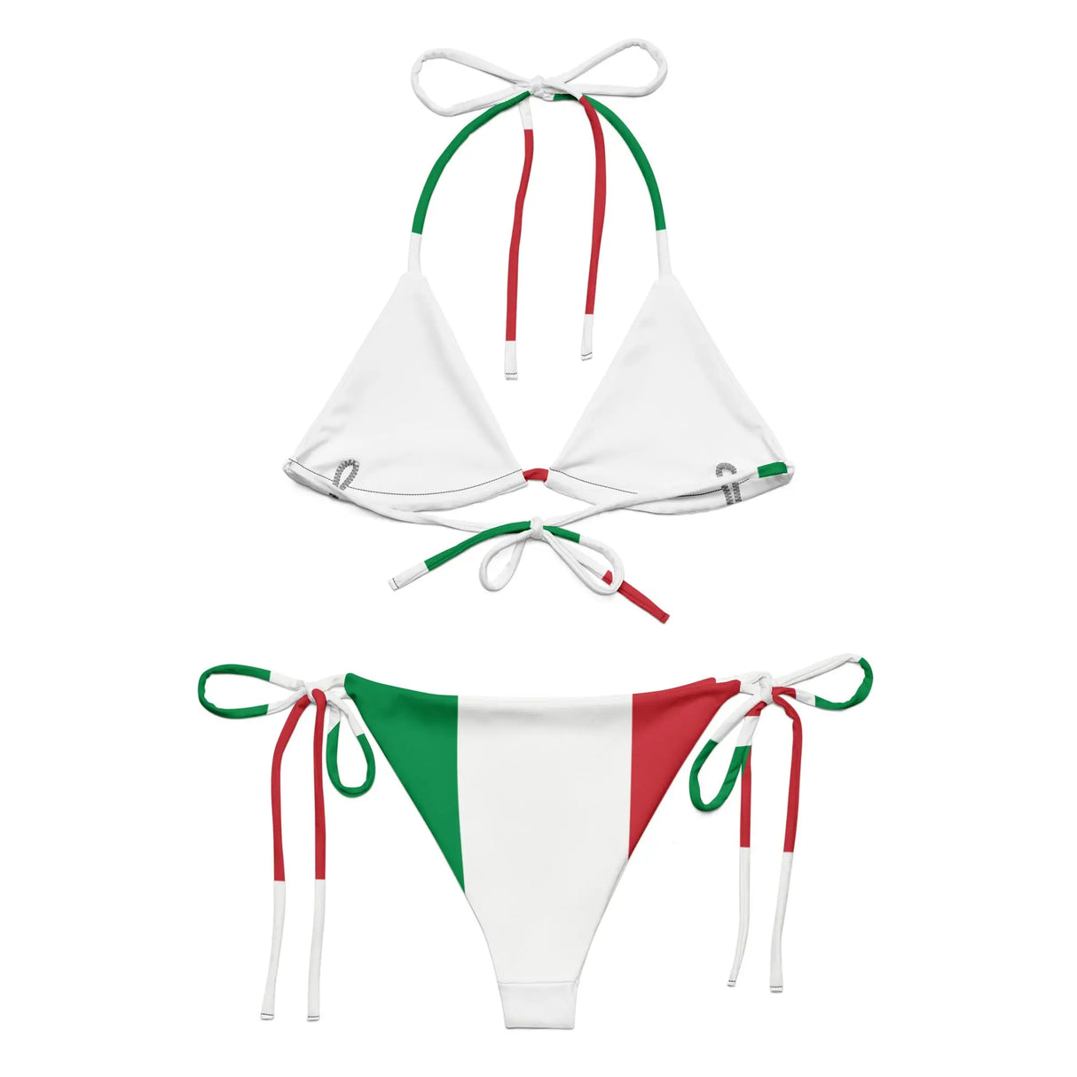 Bikini drapeau italie cordon recyclé orné confortable