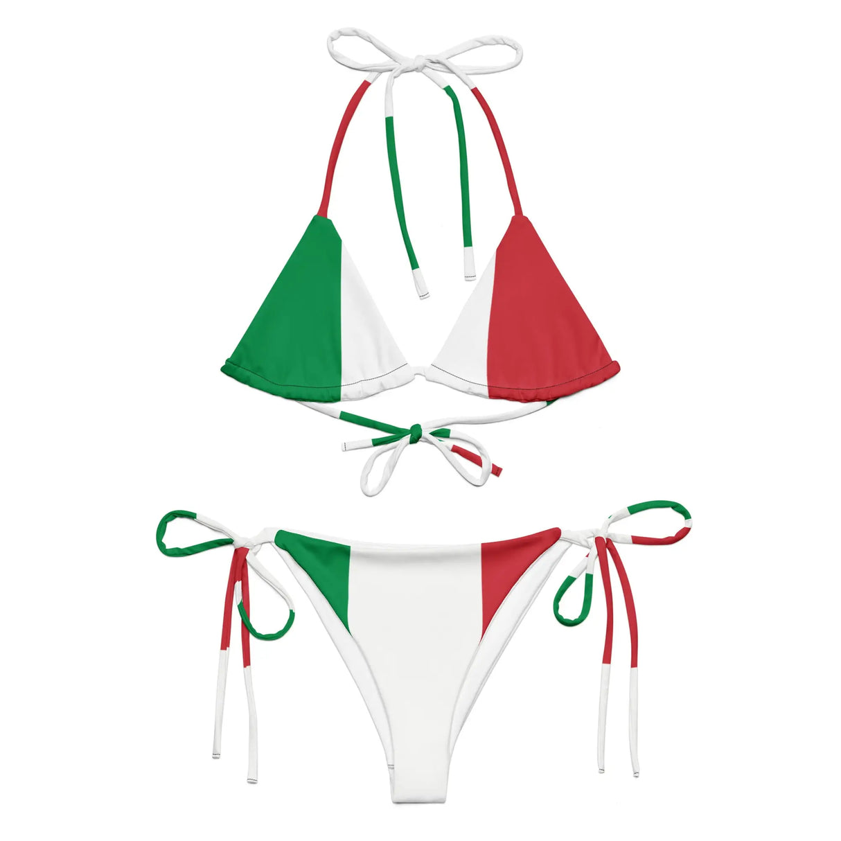 Bikini drapeau italie cordon recyclé orné confortable