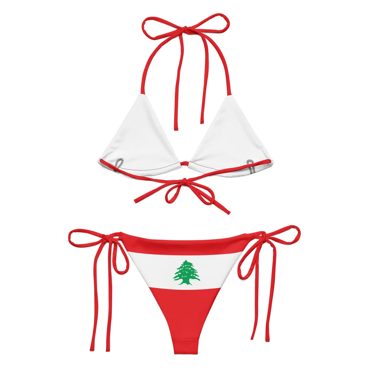 Bikini drapeau liban cordon recyclé orné confortable