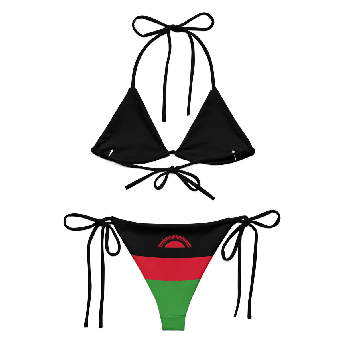 Bikini drapeau malawi cordon recyclé orné impression all over