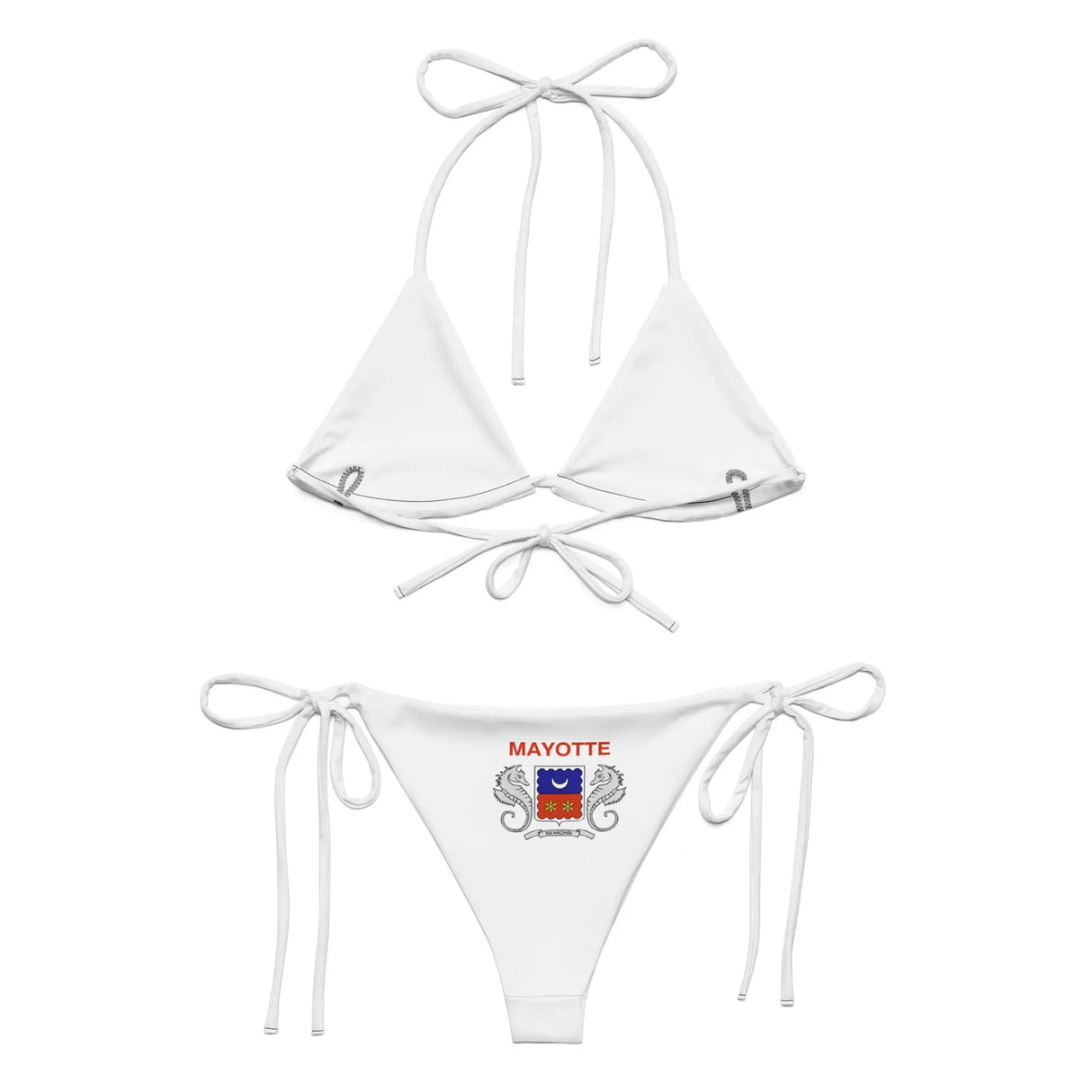 Bikini drapeau mayotte cordon recyclé orné confortable