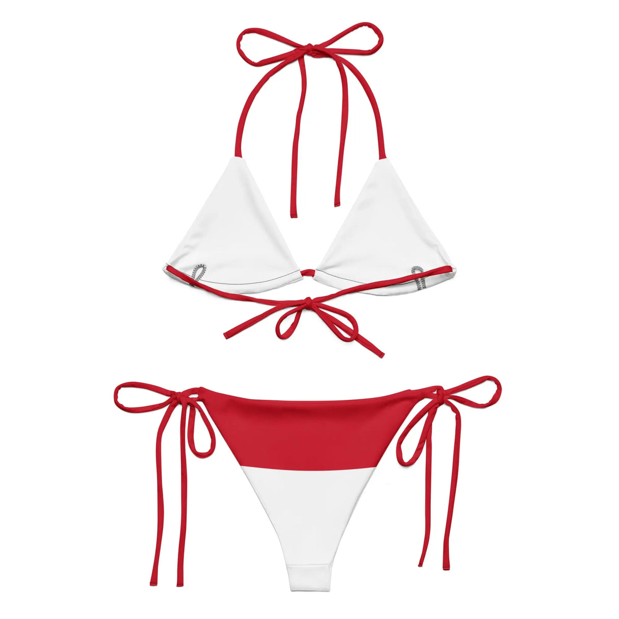 Bikini drapeau monaco cordon recyclé orné impression all over