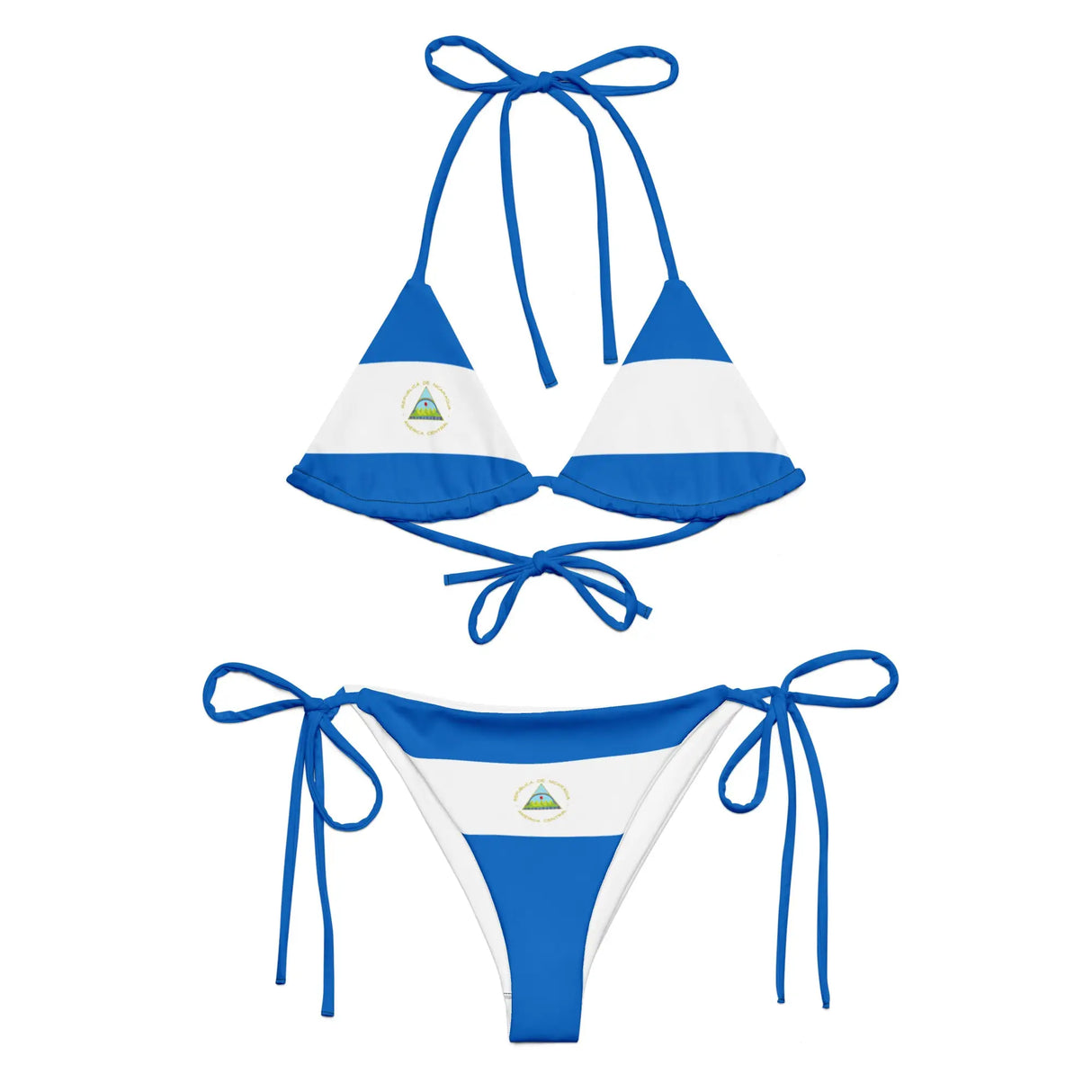 Bikini drapeau nicaragua cordon recyclé impression all over