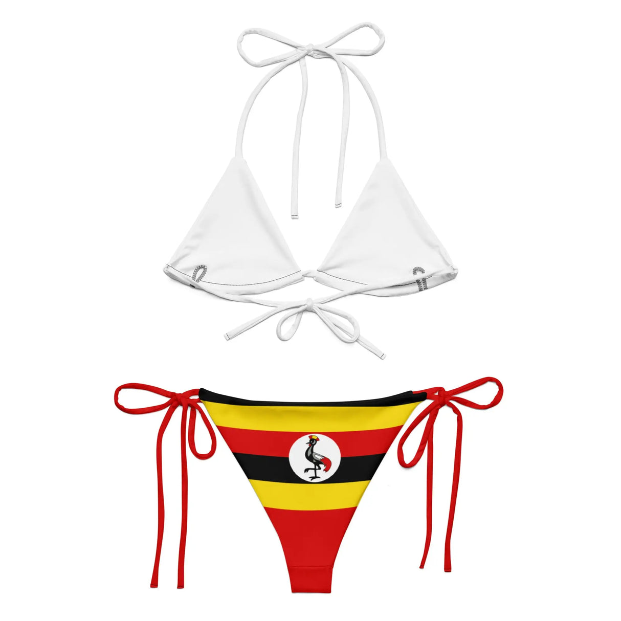 Bikini drapeau ouganda cordon recyclé impression all over