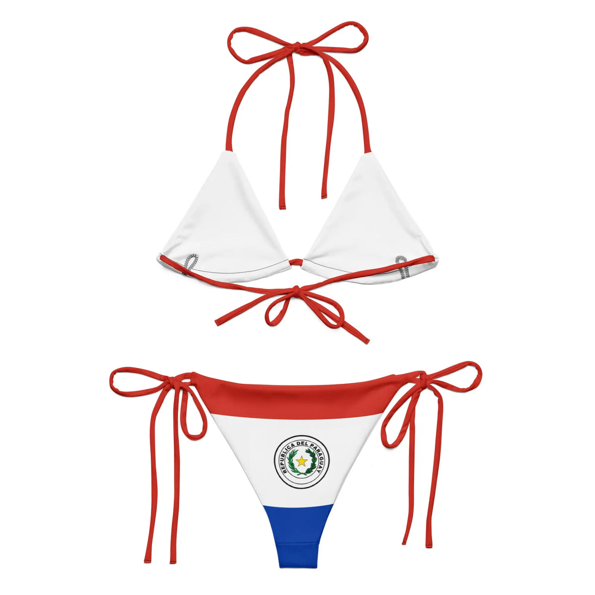 Bikini drapeau paraguay cordon recyclé impression all over
