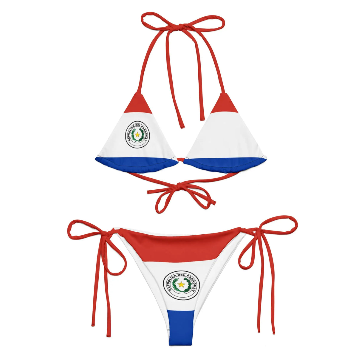 Bikini drapeau paraguay cordon recyclé impression all over