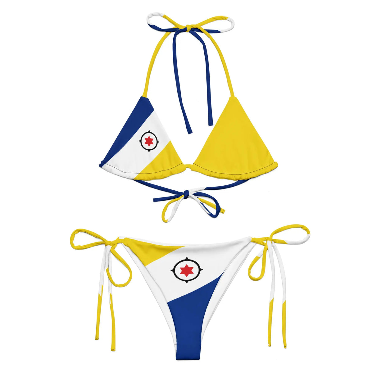 Bikini drapeau pays-bas caribéens cordon recyclé orné