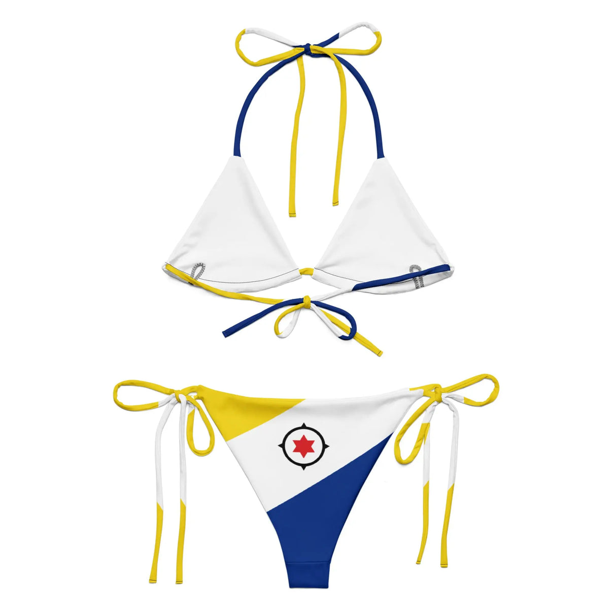 Bikini drapeau pays-bas caribéens cordon recyclé orné