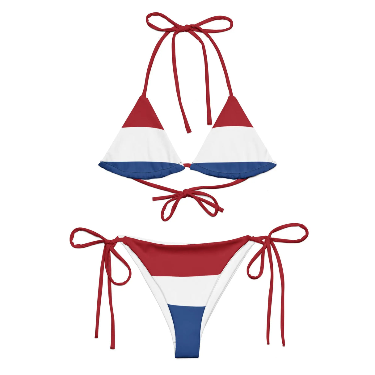 Bikini drapeau pays-bas cordon recyclé orné confortable