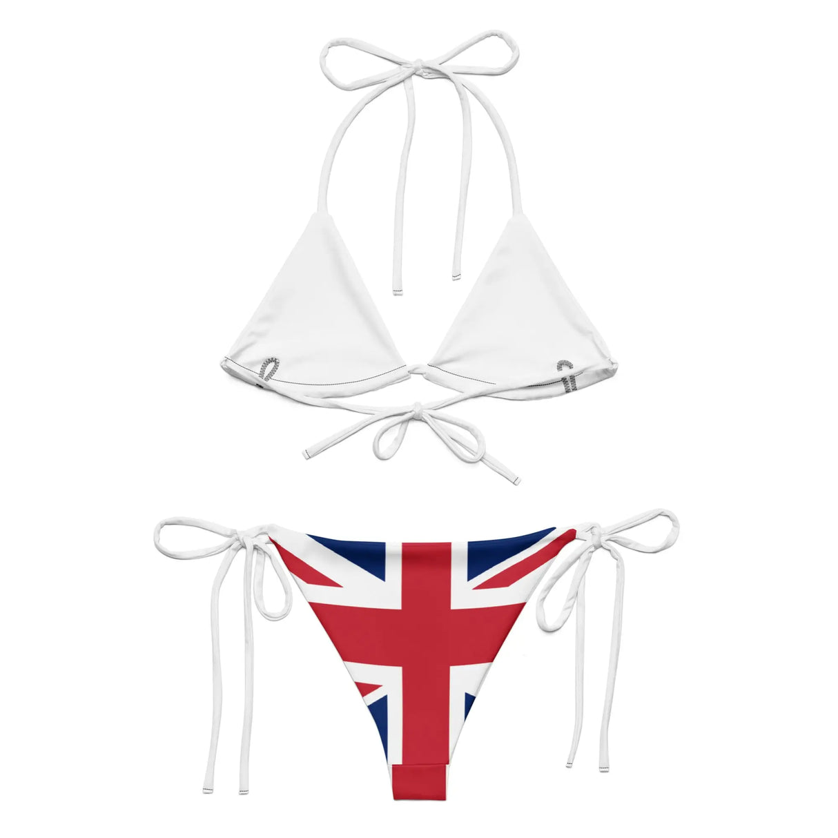 Bikini drapeau royaume-uni cordon recyclé orné confort