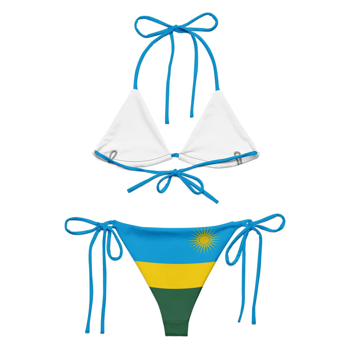 Bikini drapeau rwanda imprimé all over cordon recyclé