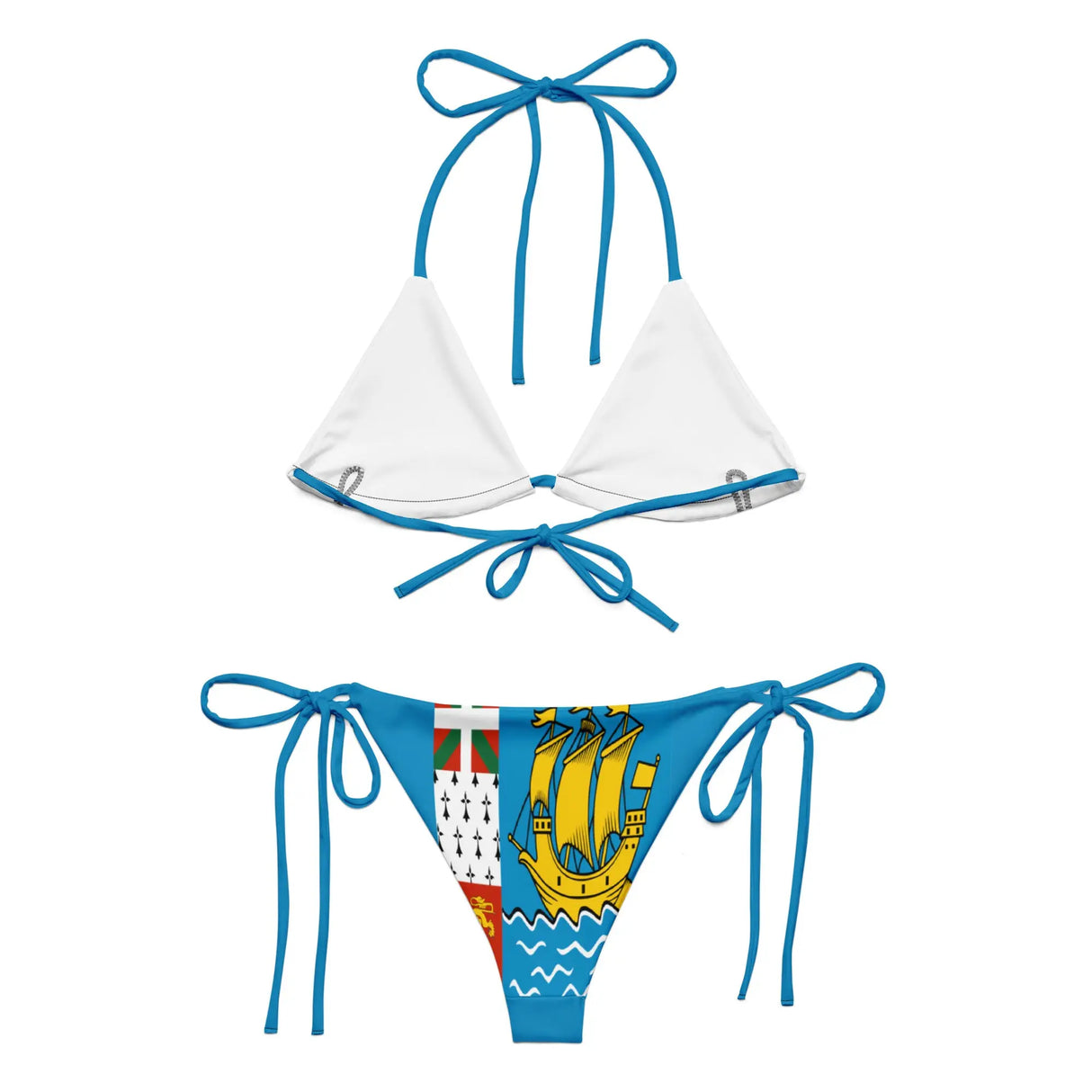 Bikini drapeau saint-pierre-et-miquelon cordon recyclé