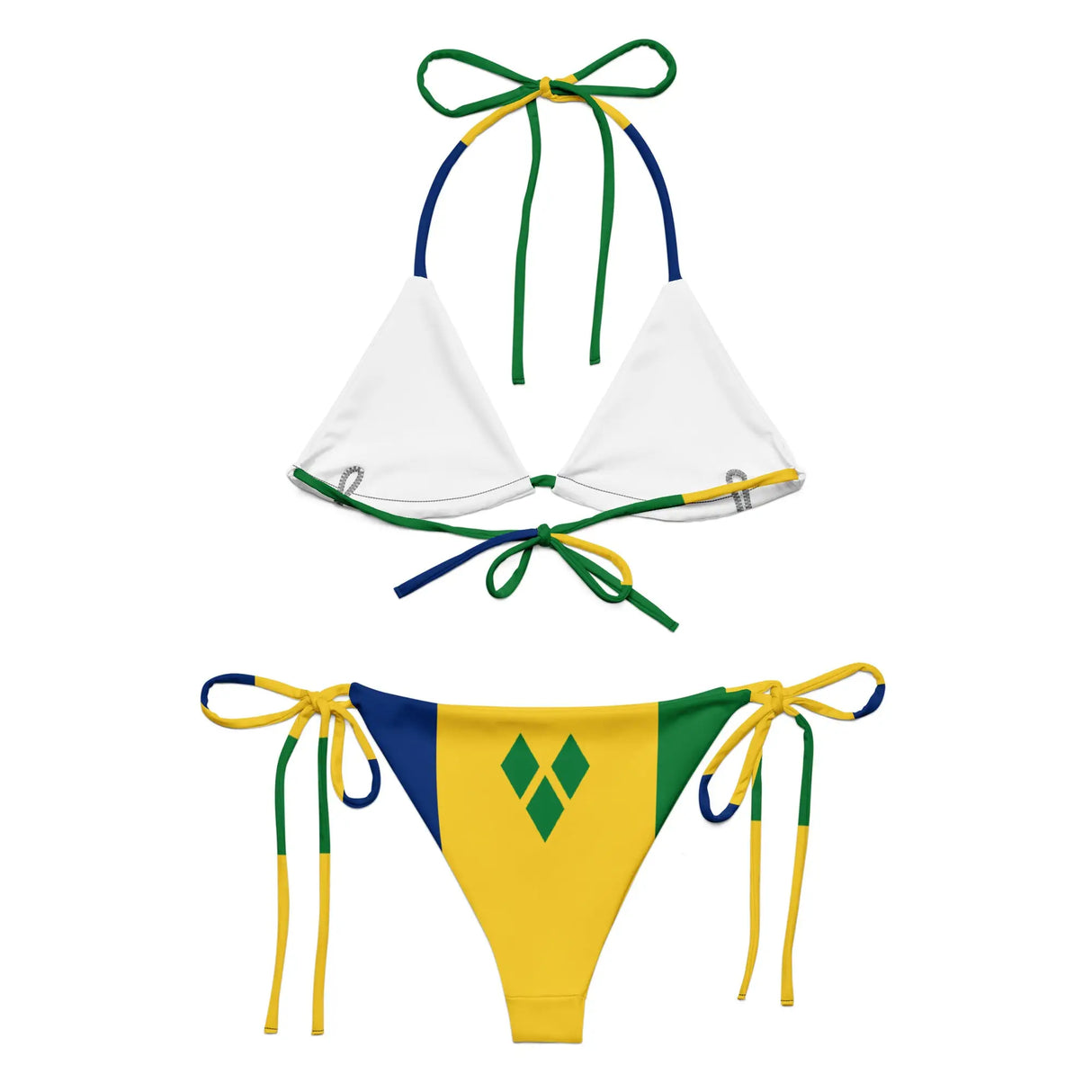 Bikini drapeau saint-vincent cordon recyclé orné