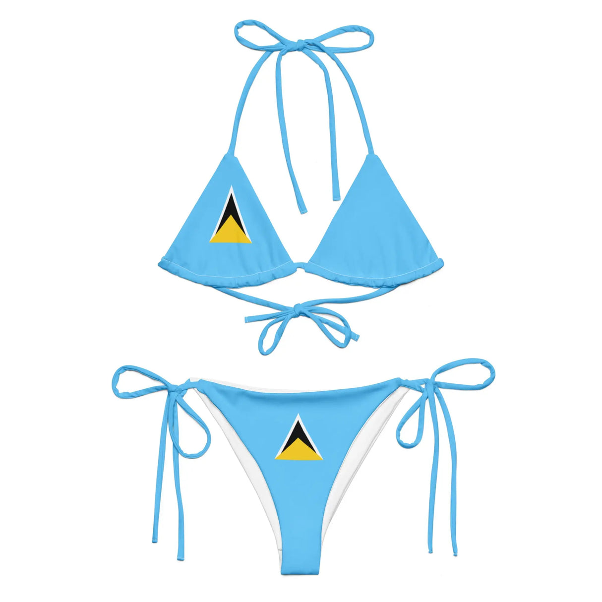 Bikini drapeau sainte-lucie cordon recyclé orné confort