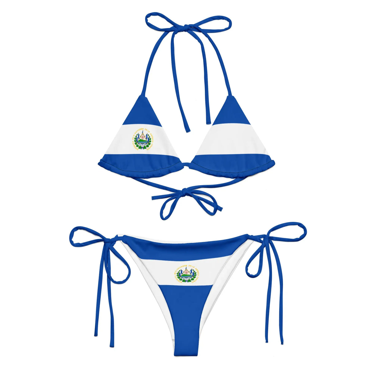 Bikini drapeau salvador cordon recyclé orné confort uv