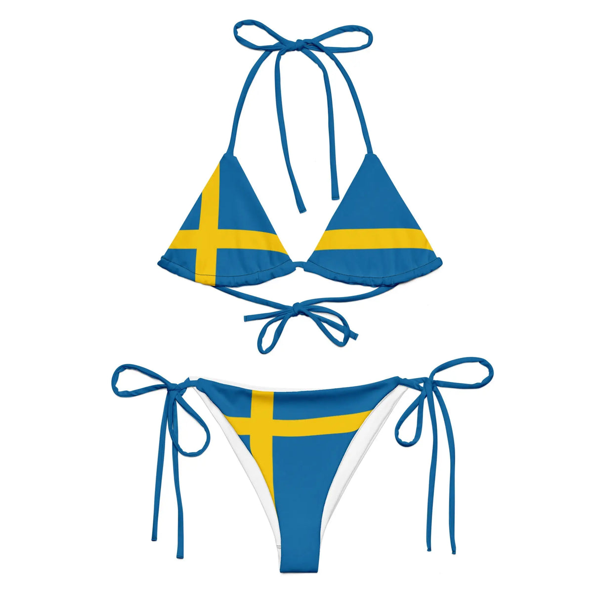 Bikini drapeau suède à cordon recyclé orné confortable