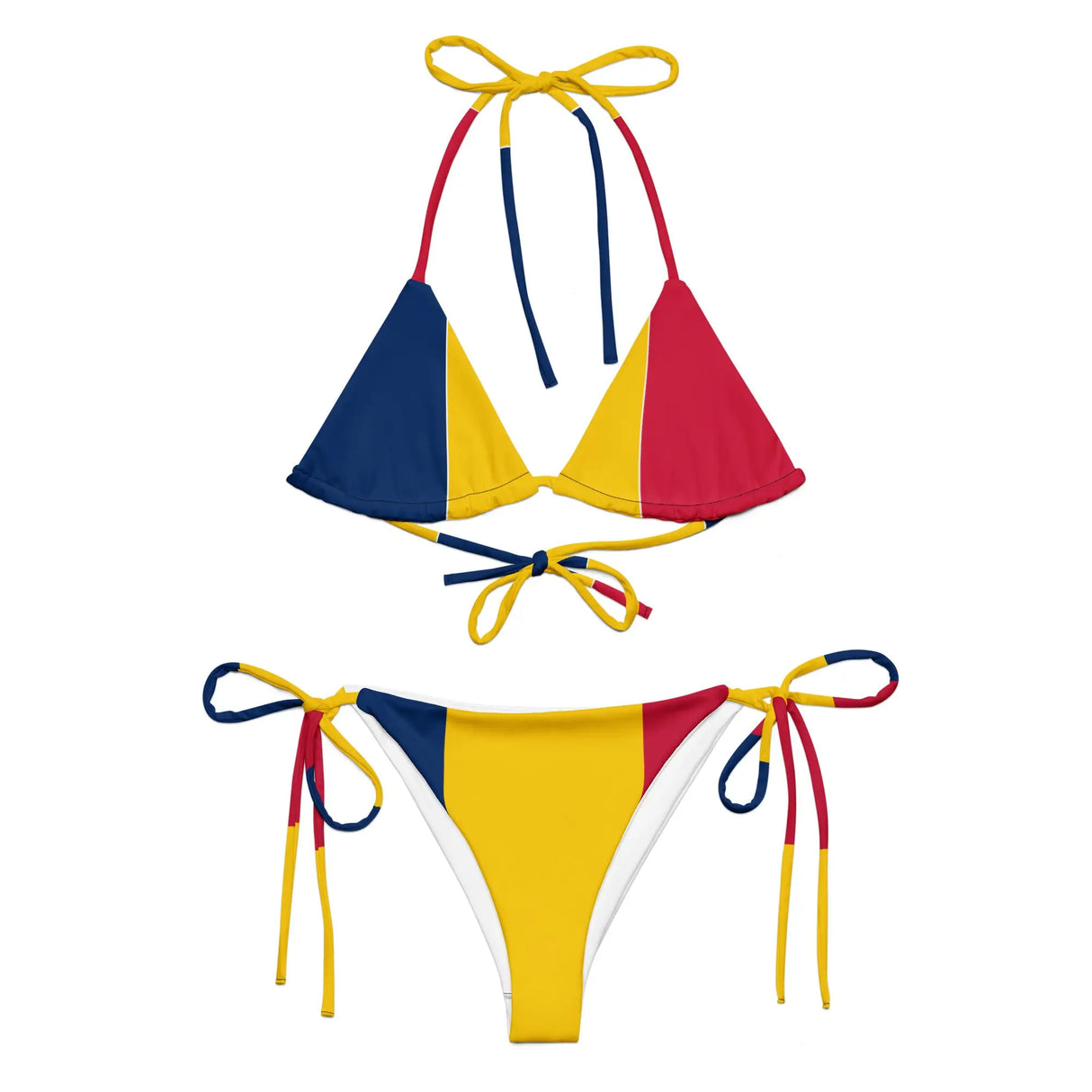 Bikini drapeau tchad à cordon recyclé orné confortable