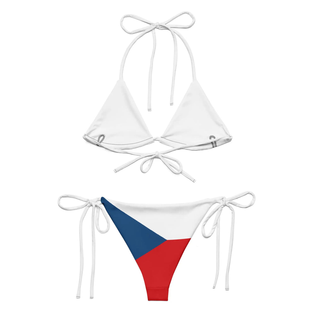 Bikini drapeau tchéquie cordon recyclé orné confortable