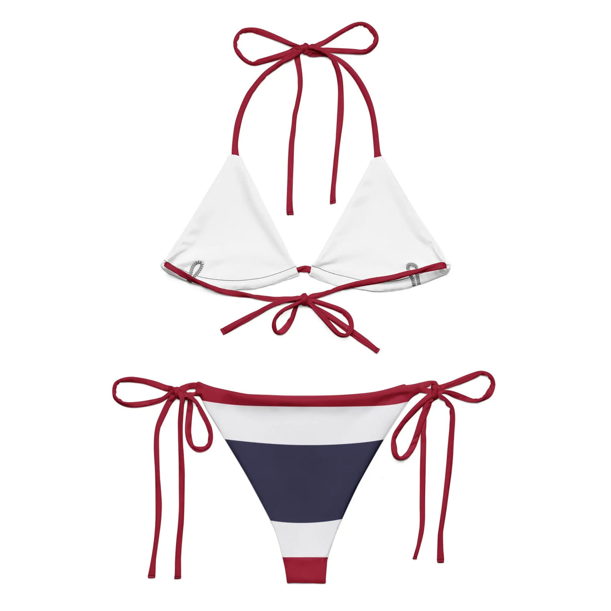 Bikini drapeau thaïlande à cordon recyclé orné durable