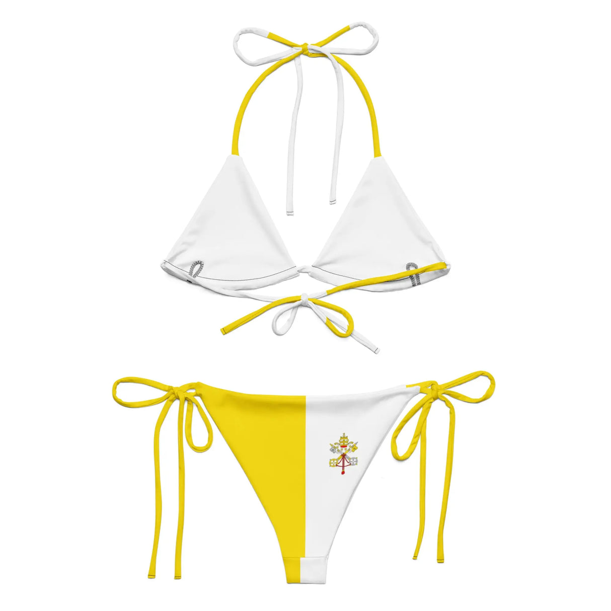 Bikini drapeau vatican à cordon recyclé orné confort uv