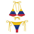 Bikini drapeau venezuela à cordon recyclé imprimé durable