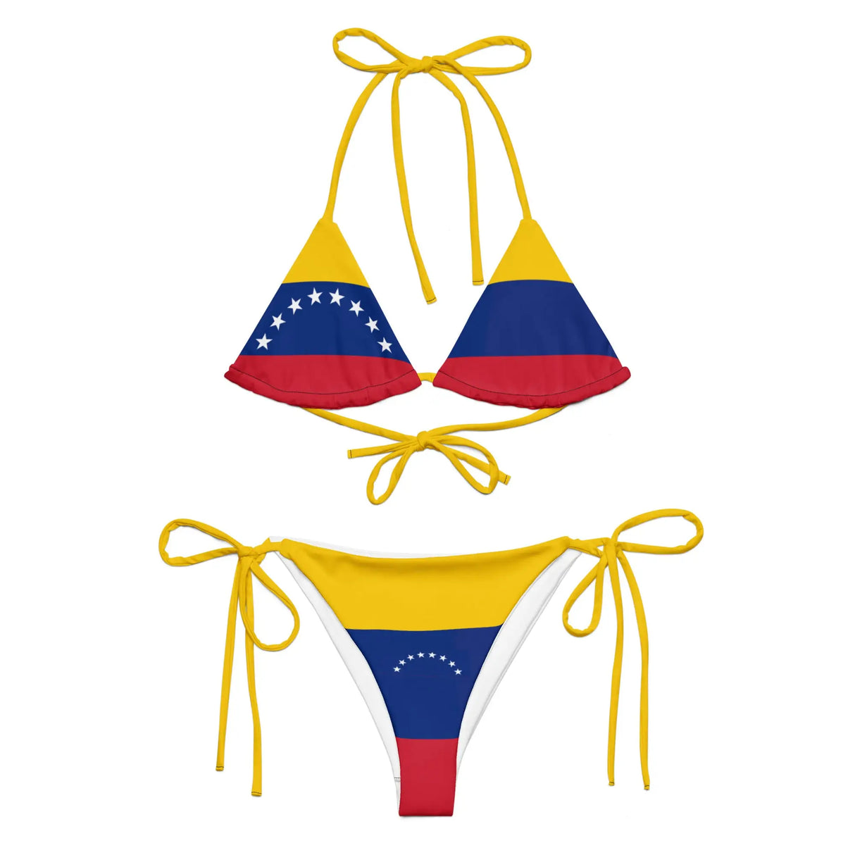 Bikini drapeau venezuela à cordon recyclé imprimé durable