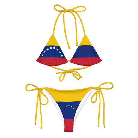 Bikini drapeau venezuela à cordon recyclé imprimé durable