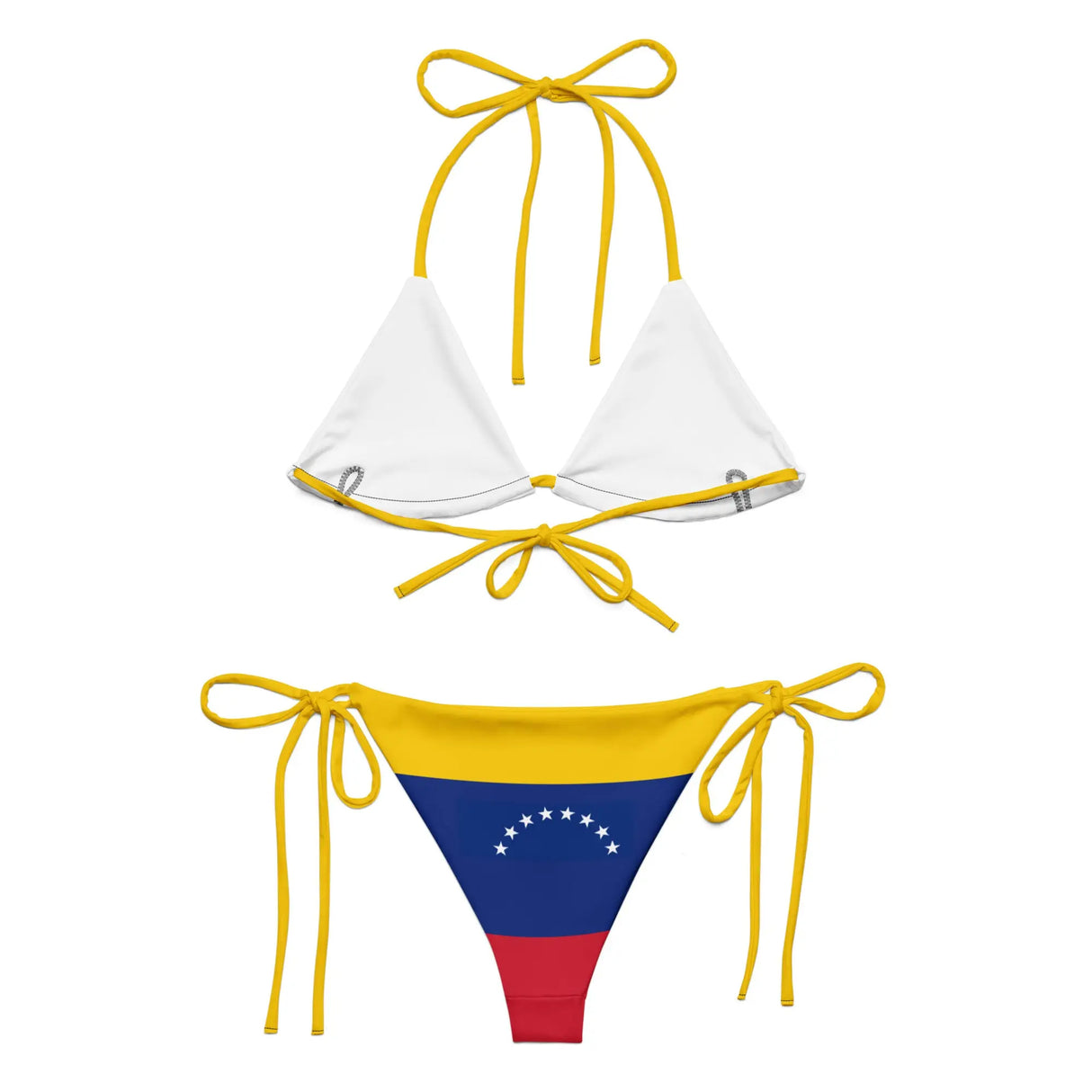 Bikini drapeau venezuela à cordon recyclé imprimé durable