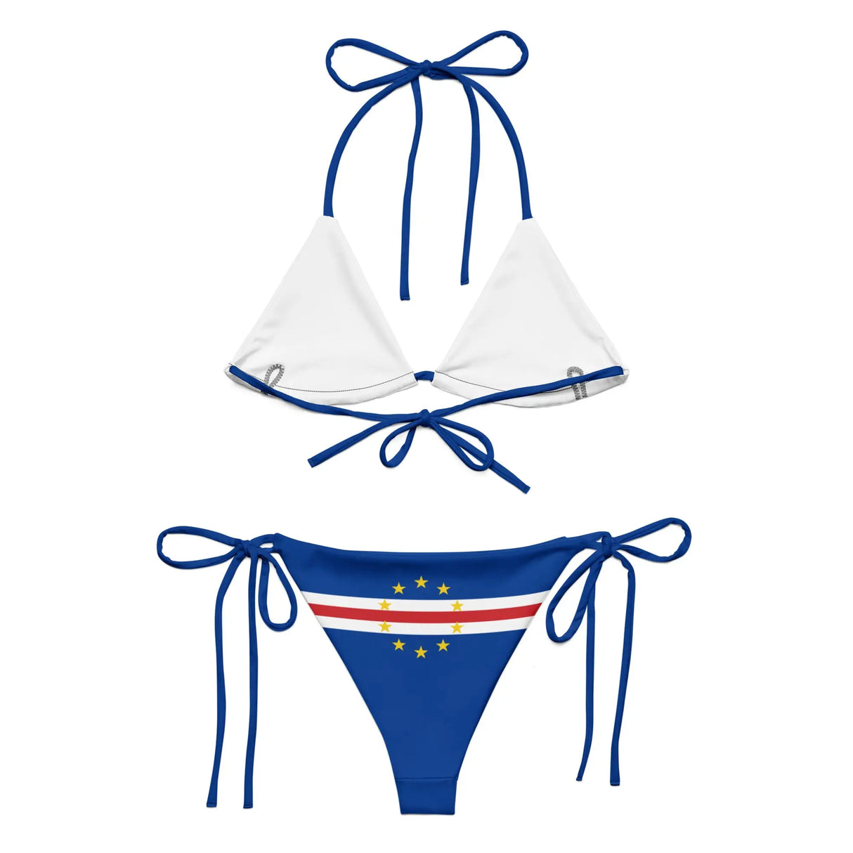 Bikini femme cap-vert à cordon recyclé orné confortable