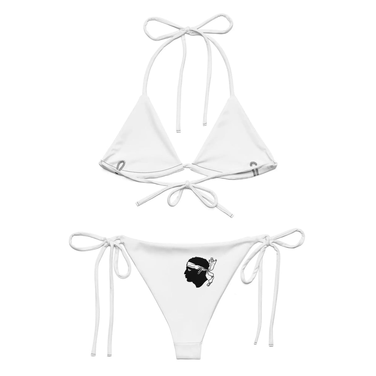 Bikini femme corse impression all over cordon recyclé orné