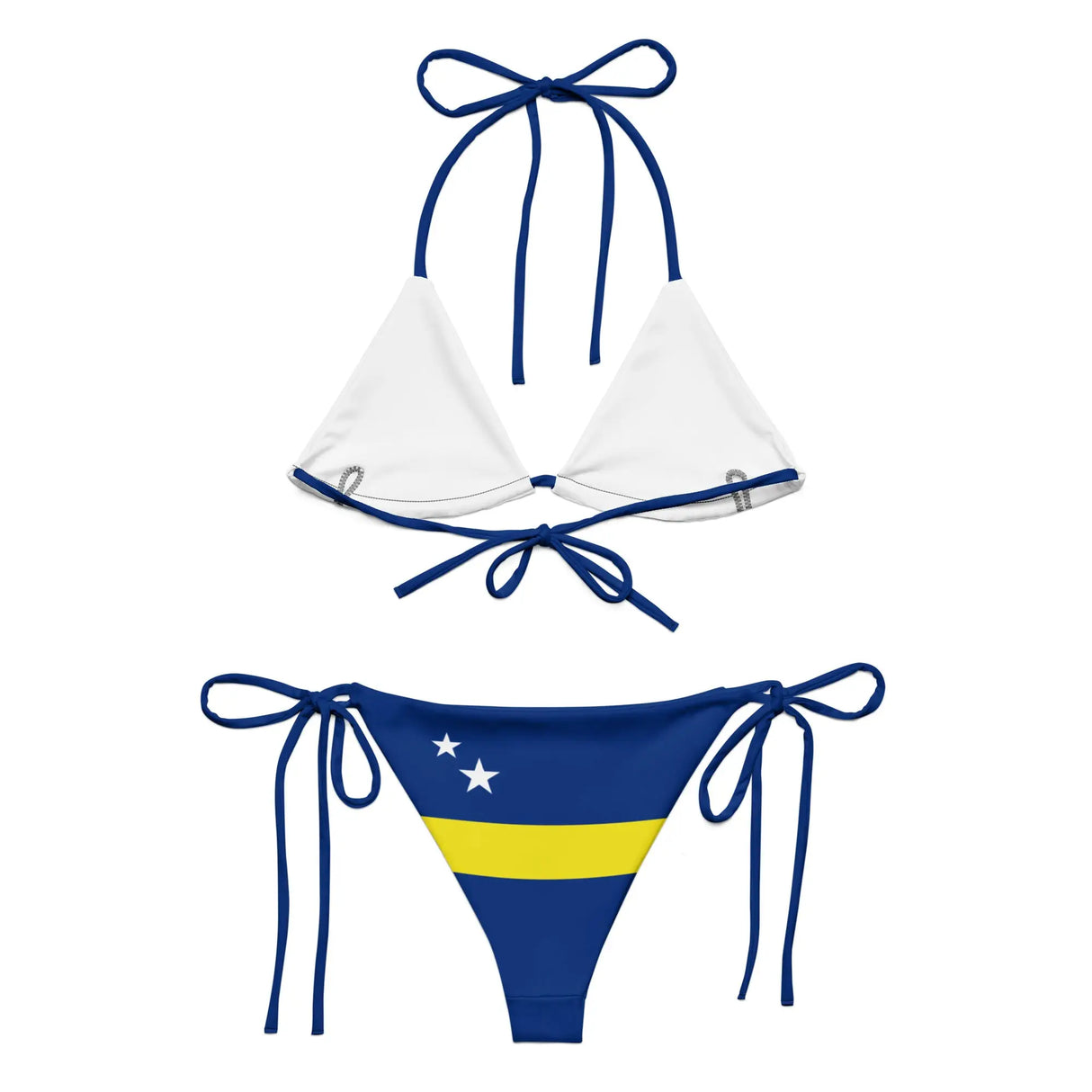 Bikini femme curaçao cordon recyclé orné impression all over