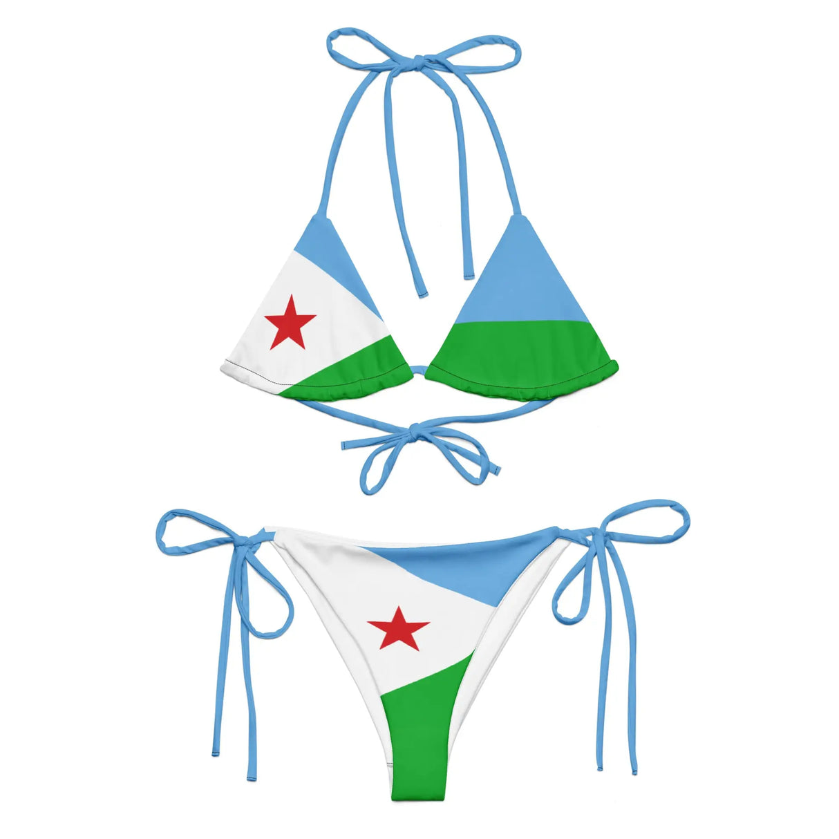 Bikini femme djibouti cordon recyclé impression all over