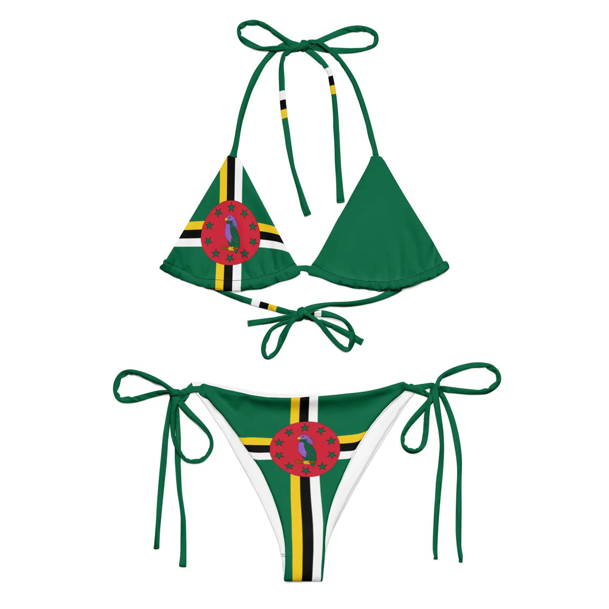 Bikini femme dominique à cordon recyclé orné confortable