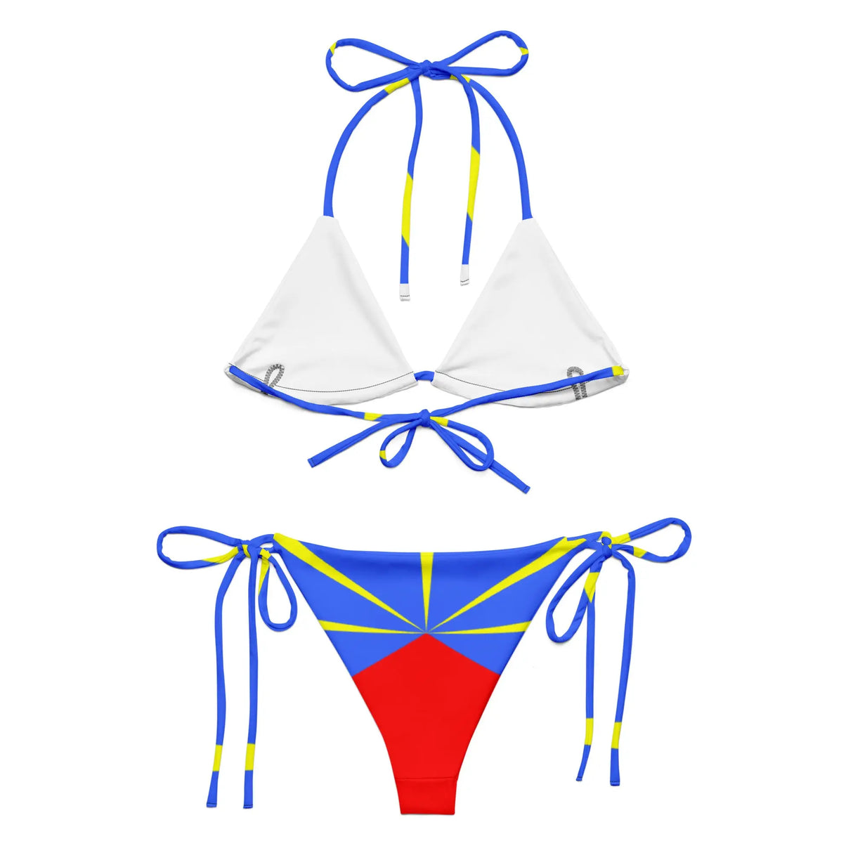 Bikini femme drapeau la réunion à cordon impression all over