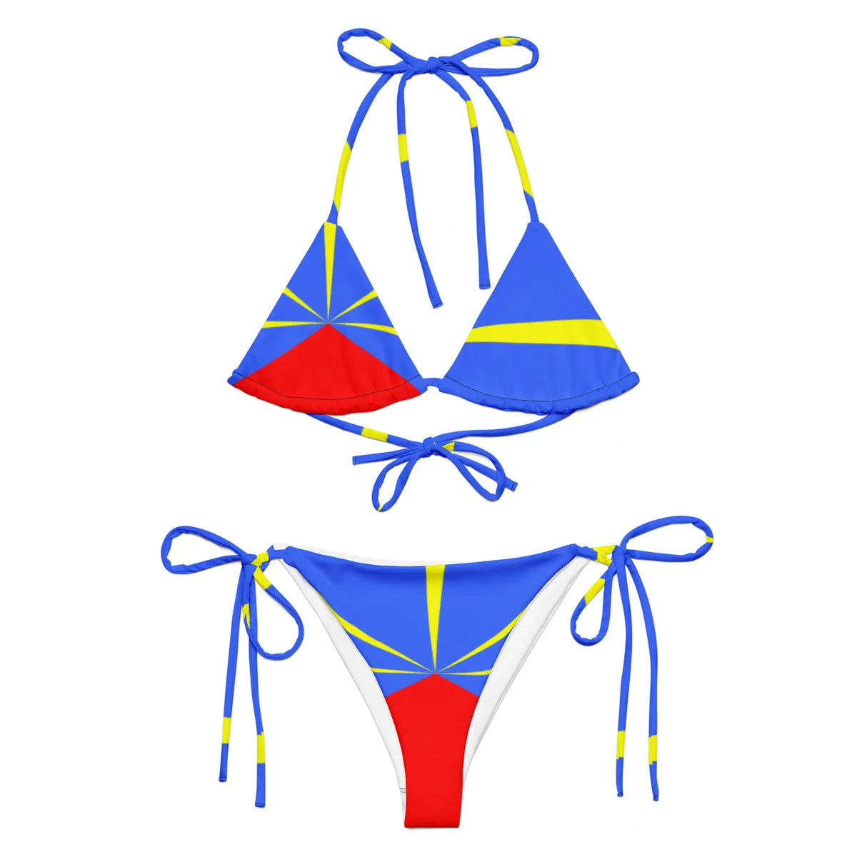 Bikini femme drapeau la réunion à cordon impression all over