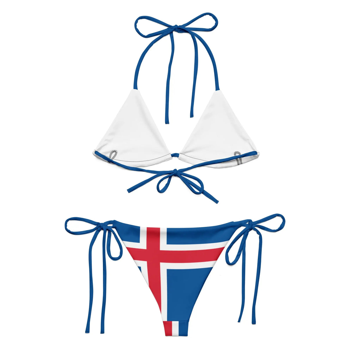 Bikini femme islande cordon recyclé orné impression all over
