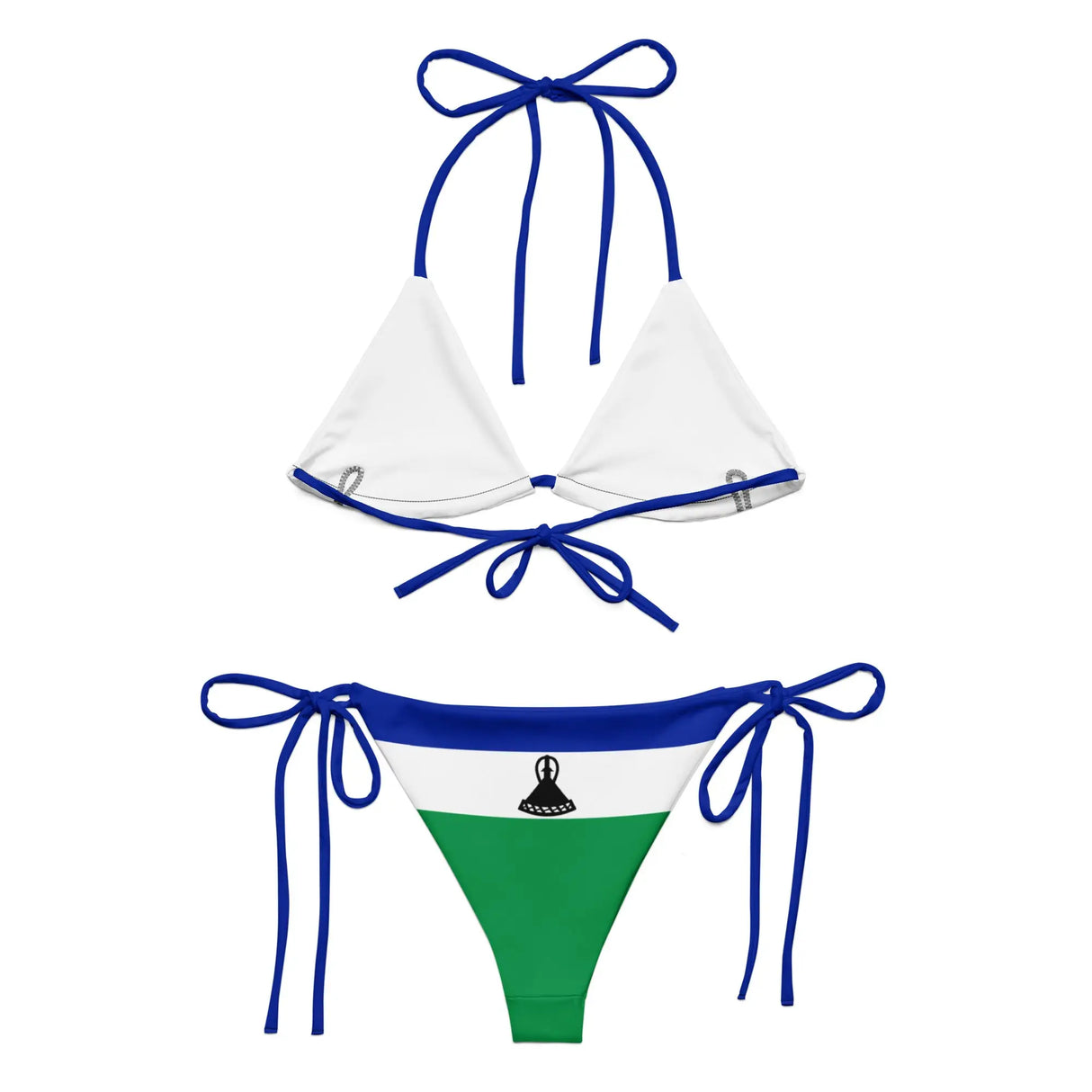 Bikini femme lesotho impression all over cordon recyclé orné